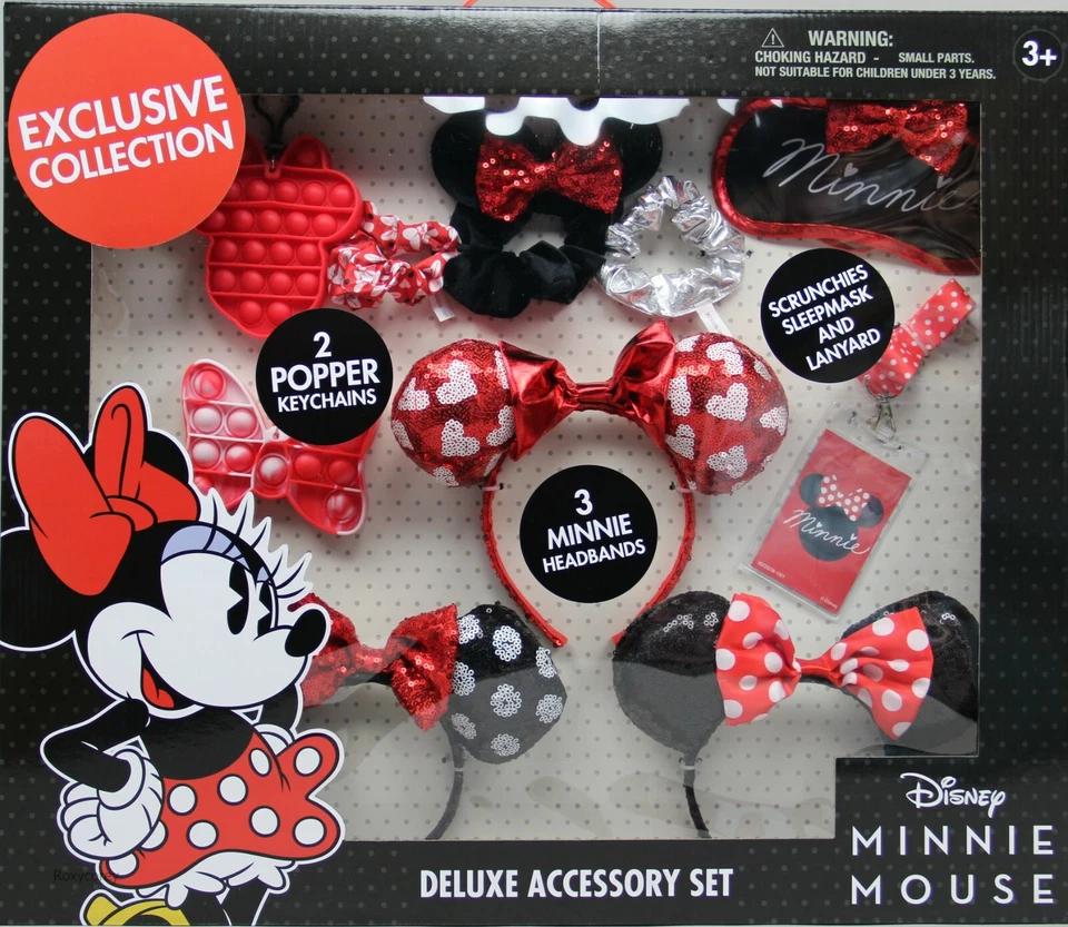 Disney Collection Minnie Mouse Deluxe Travel Accessory Headband Set