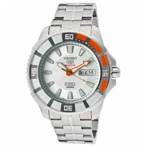 SEIKO 5 Sports SRP201K1 Automatic Watch 4R36 Stainless Steel Orange Day Date - Picture 1 of 6