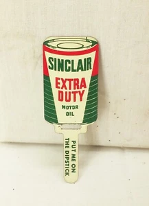 Vintage Original Sinclair Extra Duty Ölwechsel Erinnerung Metall Messstab Etikett 1950er - Bild 1 von 8