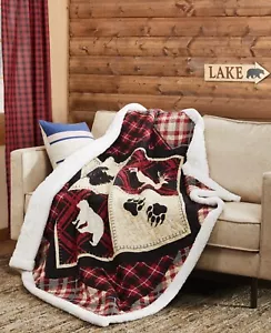 Virah Bella - Diamond Bear - Quilted Sherpa Throw Blanket - 50"x60" - Picture 1 of 5