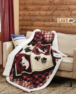 Virah Bella - Diamond Bear - Quilted Sherpa Throw Blanket - 50"x60" - Image 1 of 4