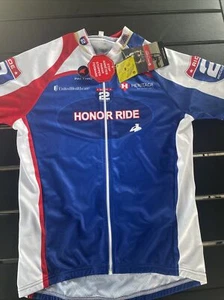 PACTIMO Honor Ride Cycling Jersey Mens L Race Cut White Red Blue - Picture 1 of 12