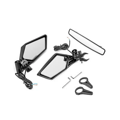 For Can Am Commander 800 1000 Racing Rear Side View LED Mirrors & Center Mirror - Image 1 of 4