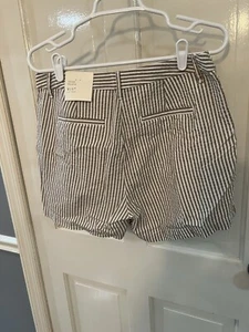 Pantaloncini chino donna a righe panna/marrone A New Day taglia 8 seersucker cotone - Foto 1 di 6