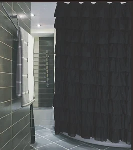 Ruffle Fabric Shower Curtain Assorted Color - Picture 1 of 60
