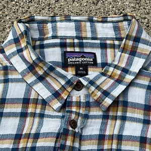 Patagonia Men's Thin Flannel Shirt Size L Plaid Long Sleeve Button Up - Picture 1 of 8