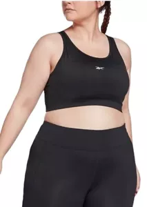 Reebok NWT Womens Plus Size 2X Black Mesh Panel Racerback Bralette Sports Bra - Picture 1 of 6