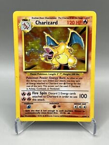 Charizard 4/102 Moderately Played Holo Rare Base Set 1999 Pokemon WOTC Card 🔥📈