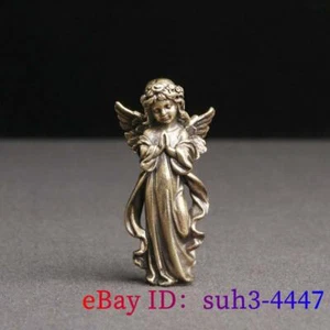 Estatuillas de ángel de latón colección regalos mascota té fengshui estatuilla cobre - Imagen 1 de 6