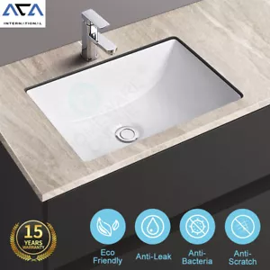 Bathroom Vanity Hand Wash Basin Insert Ceramic Sink Undermount Gloss White Bowl - Picture 1 of 3