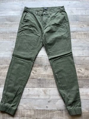 Elwood Elastic Cuff Slim Chino Pant Mens 32 Green Stretch - Image 1 of 4