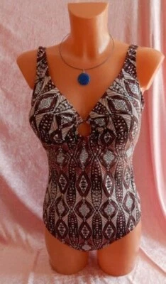 CLASS INTERNATIONAL ** Bauchweg Badeanzug** 38 C  **schoko bunt ** - Bild 1 von 4