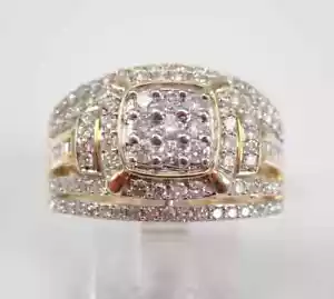 Anello aureola matrimonio fidanzamento a grappolo diamanti coltivati in laboratorio oro bicolore 14 carati TG 9,5 - Foto 1 di 12