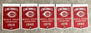 Cincinnati Reds MLB World Series Champions 5 Banners/Flags 18.5" x 11.5" Set - Picture 1 of 7