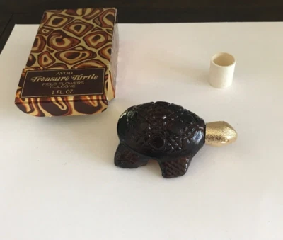 AVON Treasure Turtle PERSIAN WOOD Filed Flowers COLOGNE 1 fl. oz. - Image 1 of 4