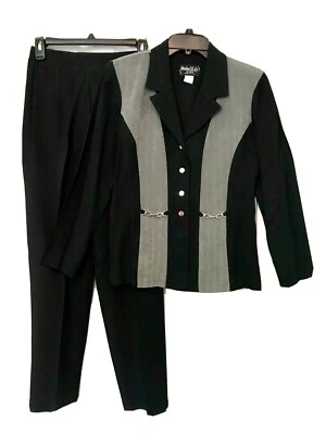 Michael B. Ltd. Petites Womens Size8 Vintage 1990’s  Black & Sage Green Suit Set - Image 1 of 4