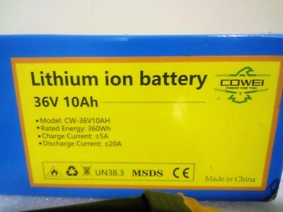 24V 36V 48V 52V 60V 72V Lithium battery Li-Ion Electric Bicycles Ebike Battery - Image 1 of 3