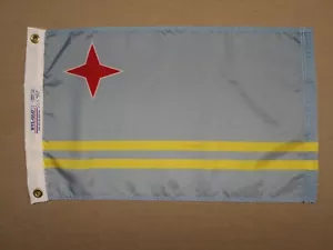 Aruba Indoor Outdoor Dyed Nylon Boat Flag Grommets 12" X 18" - Picture 1 of 2