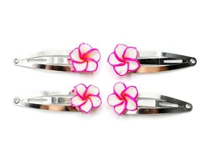 Blume Frangipani Plumeria 4er Set Haarspangen Spange Haar Miniblings Sommer - Picture 1 of 4