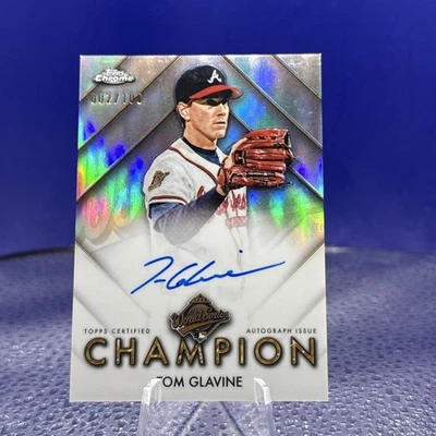 2025 Topps Chrome World Series Champion Tom Glavine Auto 02/100 - Image 1 of 4