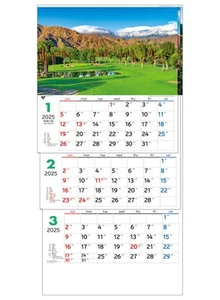 Tohdan 2025 Kalender Wandbehang Welt Golfplätze 3 Monate (von oben nach unten /_ - Bild 1 von 1