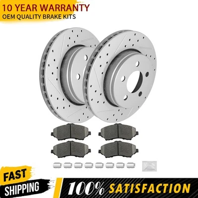 Pastillas de freno rotores de disco perforados delanteros Jeep Liberty Nitro 2007-2010 2011 2012 Foto 1 de 4