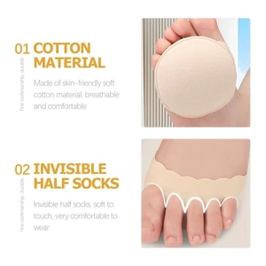 2 Pairs Wavy Lace Socks Toe Metatarsal Women's Miss Half Heelless Casual - Bild 1 von 12