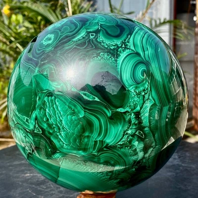 Bola de malaquita natural 20 lb cuarzo cristal bola de energía reiki curación Foto 1 de 4