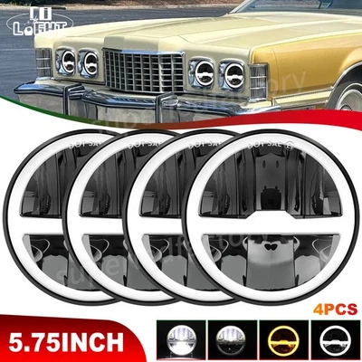 Faros LED 5,75" haz DRL alto haz para Ford Ranchero Thunderbird 1958-1976 4 piezas Foto 1 de 4