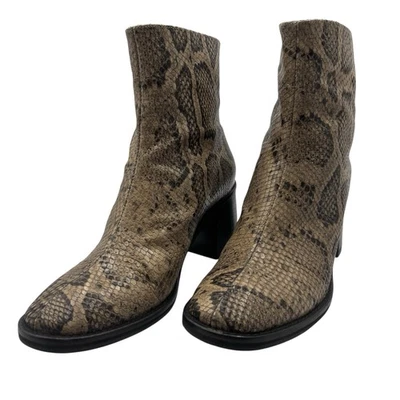 Botín Miista Cybil Python Piel de Serpiente Cuero Grueso Tacón Bloque Foto 1 de 4