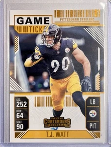 2024 Contenders Football T.J. Watt Game Ticket Gold #83 Pittsburgh Steelers NFL - Bild 1 von 2