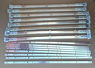 4 Pairs (totally 16pcs) Brocade 6520 Switch Slide Rack Mount 1U and 2U Rails - Image 1 of 4