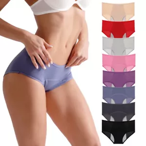 Womens Menstrual Period Underwear Women Leak Proof Ladies Panties Briefs Plus - Picture 1 of 31