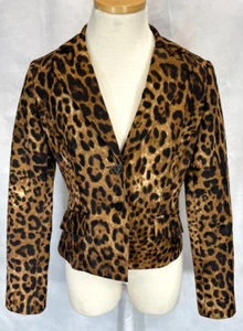 Women's Alberto Makali Leopard Print Blazer Size 4 - Picture 1 of 10