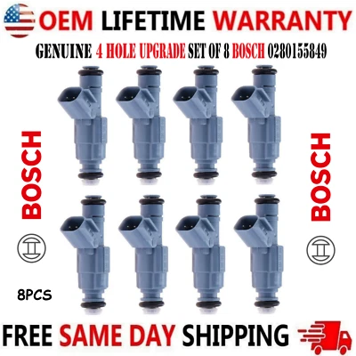 OEM BOSCH 4 Hole Upgrade 8 pieces Fuel Injectors for Jeep Grand Cherokee 4.7L V8 - Image 1 of 4