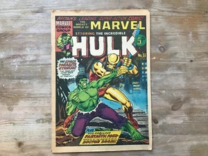 MARVEL COMICS THE MIGHTY WORLD OF MARVEL HULK No51 SEPTEMBER 1973 (U.K.5p) - Picture 1 of 8