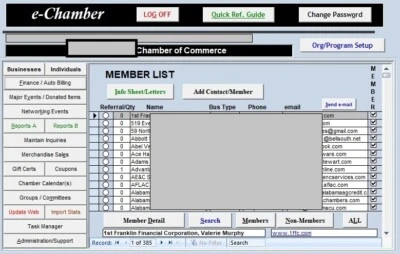 e-Chamber full Chamber member application link to website, uses Microsoft Access - Image 1 of 4