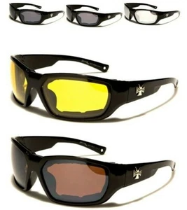 CHOPPERS PADDED MOTORCYCLE GOGGLES SUNGLASSES SPORTS MOTOR BIKE BIKERS 927 - Picture 1 of 11