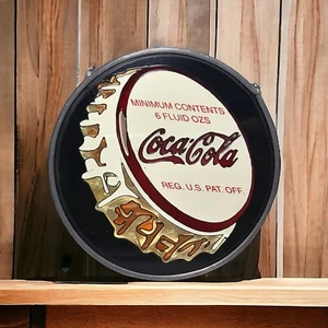 Insegna da appendere vintage in vetro rotondo Coca-Cola - 4,5" - Foto 1 di 5