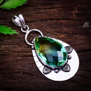 Ravishing Multi Tourmaline Gemstone 925 Sterling Silver Handmade Pendant BS-512 - Picture 1 of 5