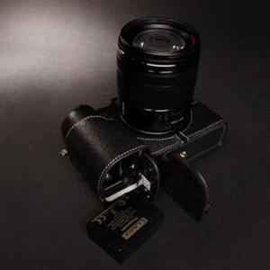 Genuine Real Leather Half Camera Case Bag Cover Handmade for Panasonic GX8 - Photo 1 sur 14