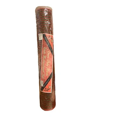 Rollo de malla decorativa 21" X 10 yardas rojo verde Navidad manualidades guirnalda Foto 1 de 2