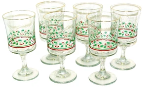 Juego de 6 copas de vino de colección Libbey Arby's Holly Berry 1985 Navidad - Imagen 1 de 8
