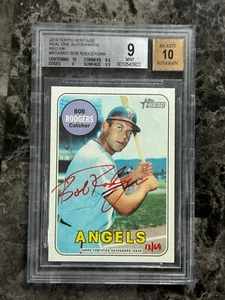 2018 Topps Heritage Real One Auto BOB RODGERS inchiostro rosso 13/69 BGS 9/10 @SC4 - Foto 1 di 2