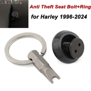 Black Anti Theft Ring Rear Fender Seat Bolt For Harley Sportster Touring Bobber - Picture 1 of 9