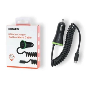 CARICABATTERIA DA AUTO COMPLETO DI CAVO MICRO USB E DOPPIO INGESSO USB HAWEEL - Imagen 1 de 1