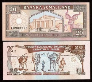 Somaliland 20 SHILLIN P-3a 1994 x 50 Pcs BUNDLE Lot 1st DATE CAMEL (Somalia)NOTE - Picture 1 of 6