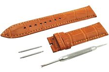 Tan Brown Genuine Leather Strap/Band fit AVIATOR Watch BUCKLE 18 19 20 21 22mm
