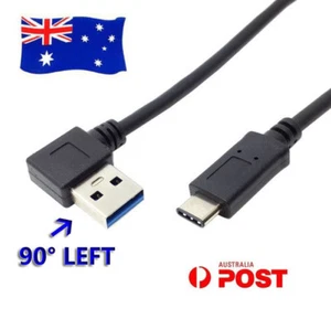 Type-C to USB 3.0 Type-A Angle Plug Adapter Cable For LG K30 Q8 Q7 G7 ThinQ AU - Photo 1 sur 2