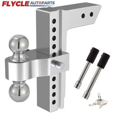 12500 lb Towing Hitch Dual Ball Mount Trailer 2" Receiver 8" Drop Adjustable - Image 1 of 4